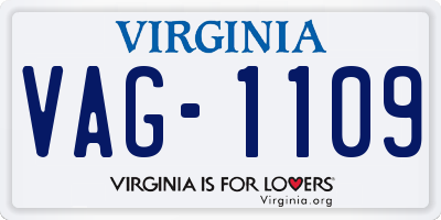 VA license plate VAG1109