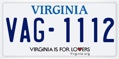 VA license plate VAG1112