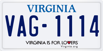 VA license plate VAG1114