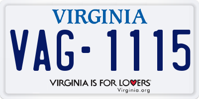 VA license plate VAG1115