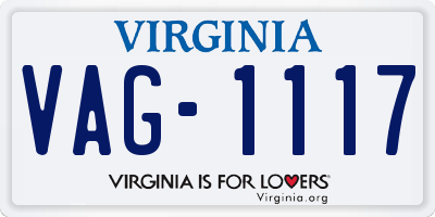 VA license plate VAG1117