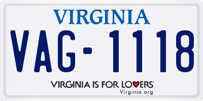 VA license plate VAG1118
