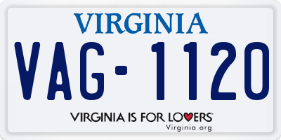 VA license plate VAG1120