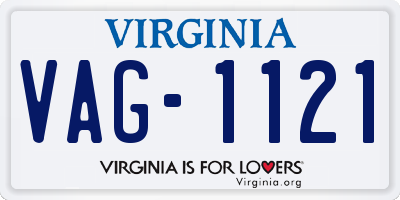 VA license plate VAG1121