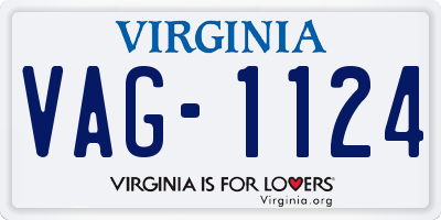 VA license plate VAG1124