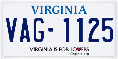 VA license plate VAG1125