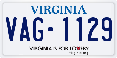 VA license plate VAG1129