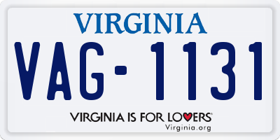 VA license plate VAG1131