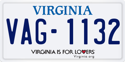 VA license plate VAG1132