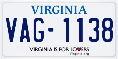 VA license plate VAG1138