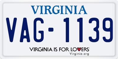 VA license plate VAG1139