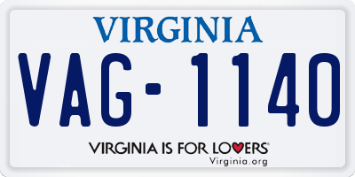 VA license plate VAG1140