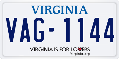 VA license plate VAG1144