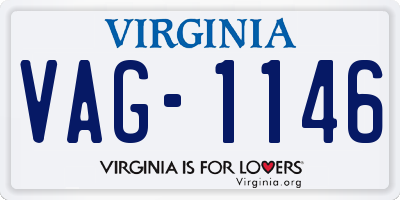 VA license plate VAG1146