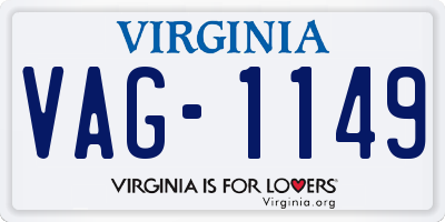 VA license plate VAG1149