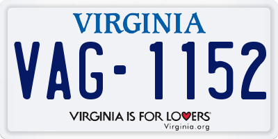 VA license plate VAG1152