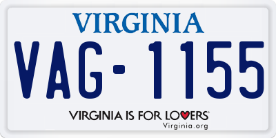 VA license plate VAG1155