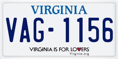 VA license plate VAG1156