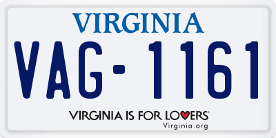 VA license plate VAG1161