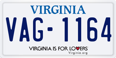 VA license plate VAG1164