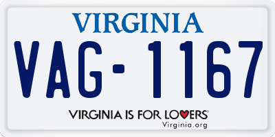 VA license plate VAG1167
