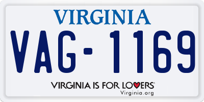 VA license plate VAG1169