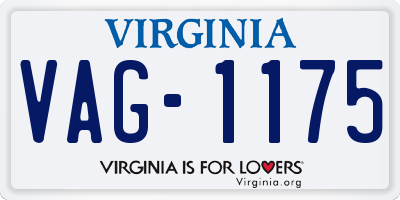 VA license plate VAG1175