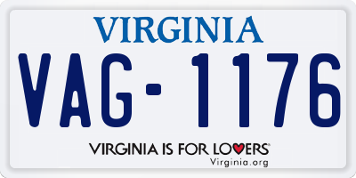 VA license plate VAG1176