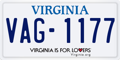 VA license plate VAG1177