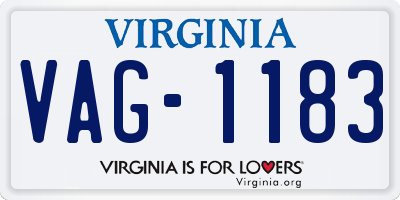 VA license plate VAG1183