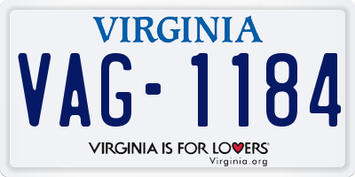 VA license plate VAG1184