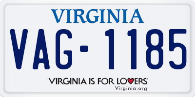 VA license plate VAG1185