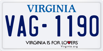 VA license plate VAG1190