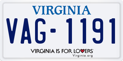 VA license plate VAG1191