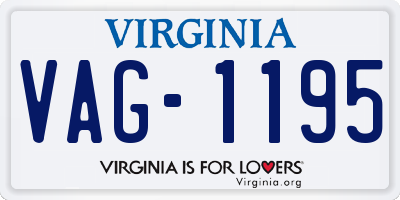 VA license plate VAG1195