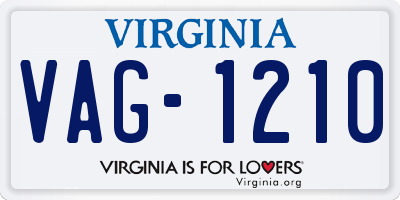 VA license plate VAG1210