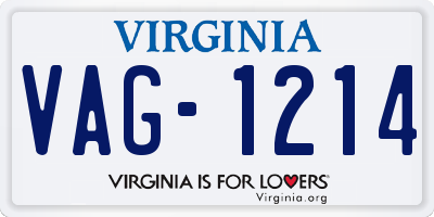 VA license plate VAG1214