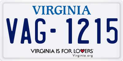 VA license plate VAG1215