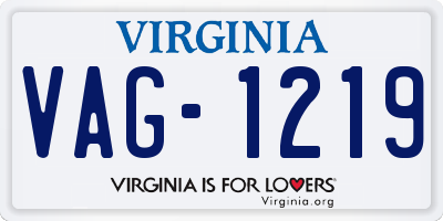 VA license plate VAG1219