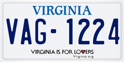 VA license plate VAG1224