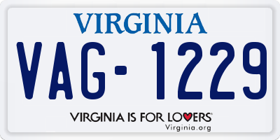 VA license plate VAG1229