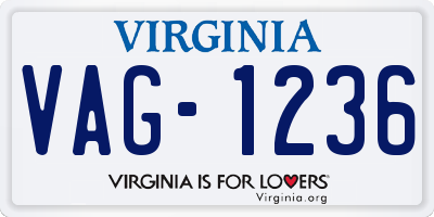 VA license plate VAG1236