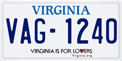 VA license plate VAG1240