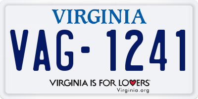 VA license plate VAG1241