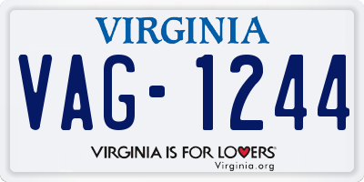 VA license plate VAG1244