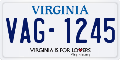 VA license plate VAG1245
