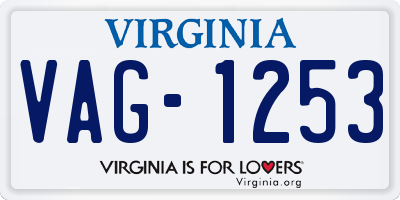 VA license plate VAG1253