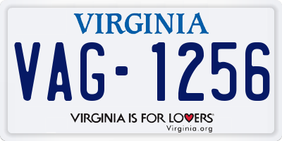 VA license plate VAG1256