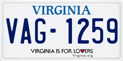 VA license plate VAG1259