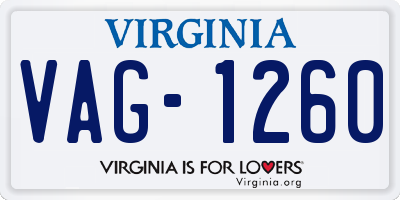 VA license plate VAG1260